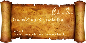 Csanády Krisztofer névjegykártya