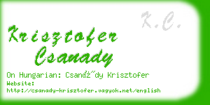 krisztofer csanady business card